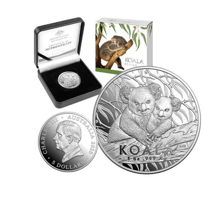 2025 $5 Koala Series – Koala 1oz Fine Silver High Relief Proof Coin