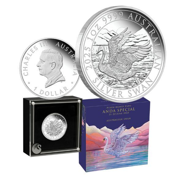 2025 Perth Money Expo ANDA – Swan 1oz Fine Silver Proof Coin