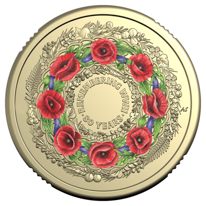 2025 $2 Poppy Wreath - 80 Years On Remembering the Second World War Premium Uncirculated Coin Roll