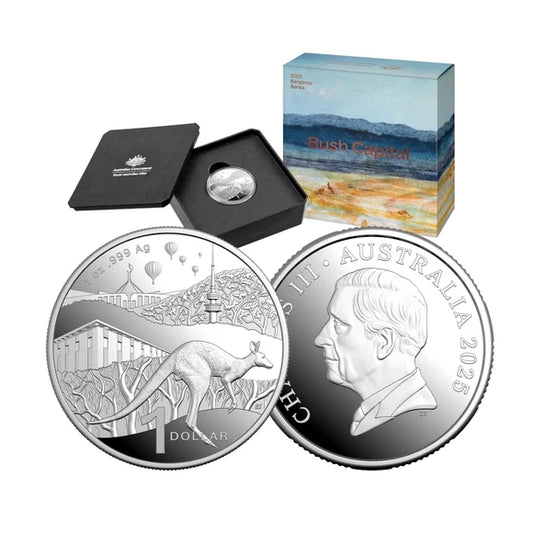 2025 $1 Kangaroo Series Bush Capital 1oz Silver Proof Coin