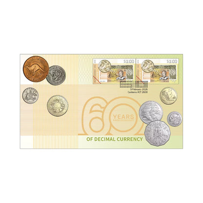 2026 $1 60th Anniversary of Decimal Currency Envelope Privy Mark PNC