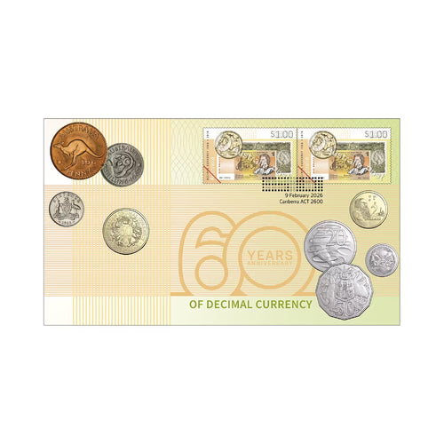 2026 $1 60th Anniversary of Decimal Currency Envelope Privy Mark PNC