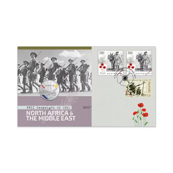 2026 20c 1941 WWII Campaigns: North Africa and the Middle East Envelope Privy Mark PNC