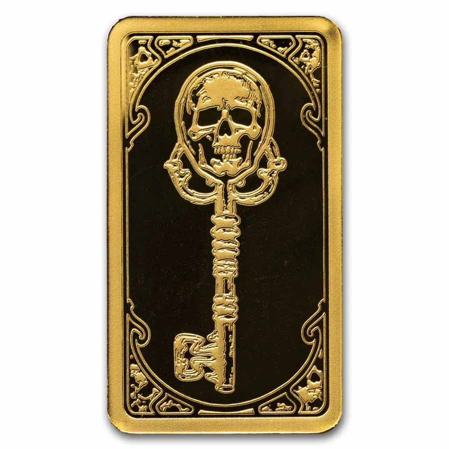 2026 Liberia $20 Skeleton Key 1/200oz .999 Fine Gold Coin Bar