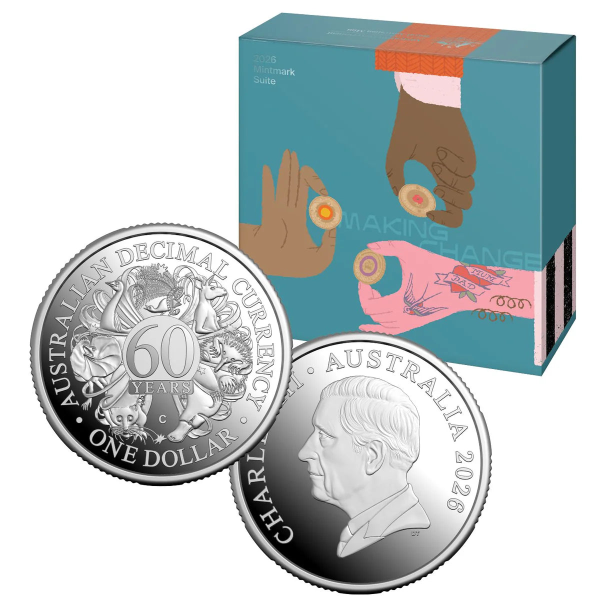 2026 $1 60th Anniversary of Decimal Currency ‘C’ Mintmark Fine Silver Proof Coin - Royal Australian Mint