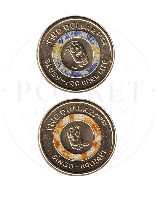 2026 Bluey $2 Coloured Till Coins - Pair – Australia Post Exclusive Release
