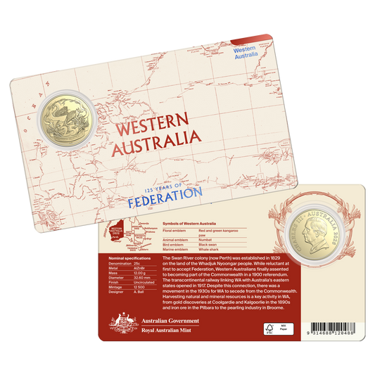 2026 Western Australia 25c – 125th Anniversary of Federation