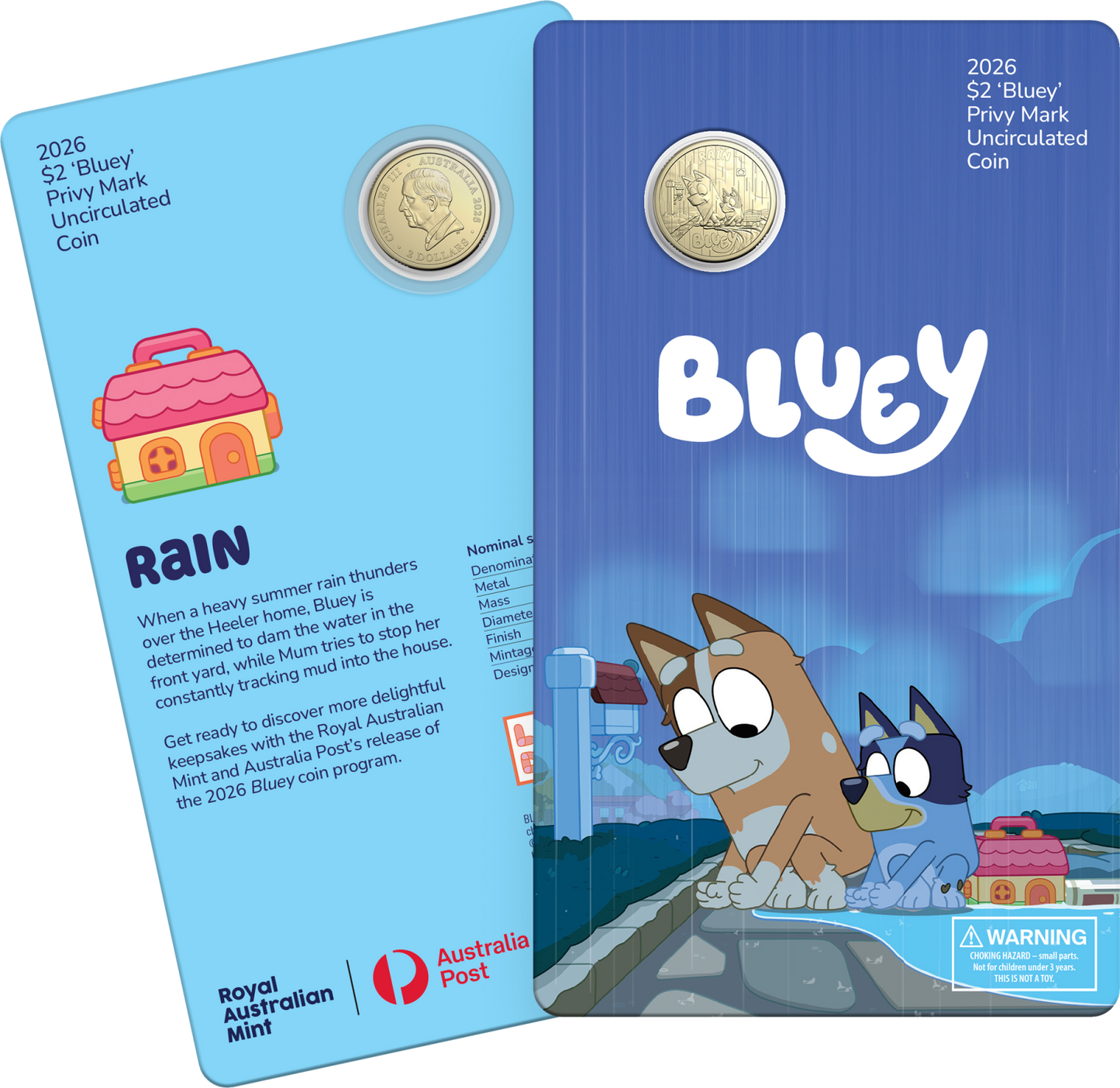 2026 Bluey $2 Privy Mark Coin Series – Collector Issue (Rain Design)