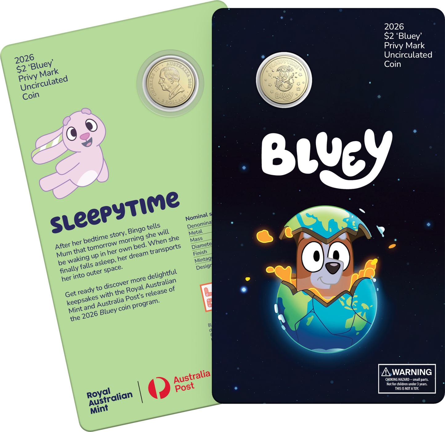 2026 Bluey $2 Privy Mark Coin Series – Collector Issue (Sleepytime Design)