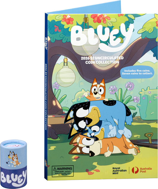 COMING SOON: 2026 Bluey $2 Coin Collection Folder and Five-Coin Set – RAM / Australia Post