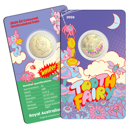 2026 $2 Tooth Fairy Coloured Coin