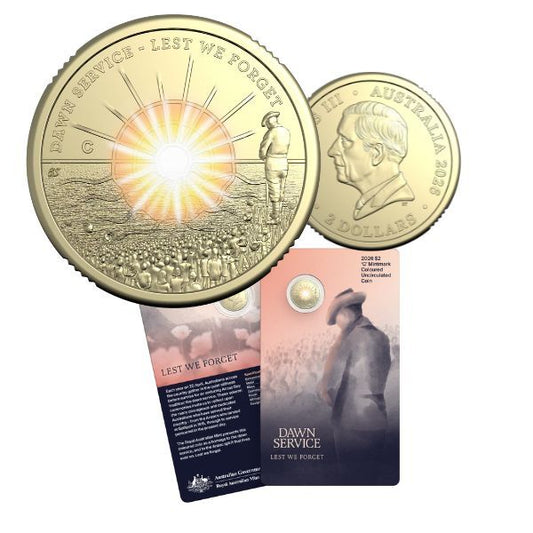 2026 $2 Dawn Service ‘C’ Mintmark Carded Coin – Royal Australian Mint