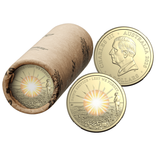 2026 $2 Dawn Service Coin – Royal Australian Mint Roll (25 Coins)