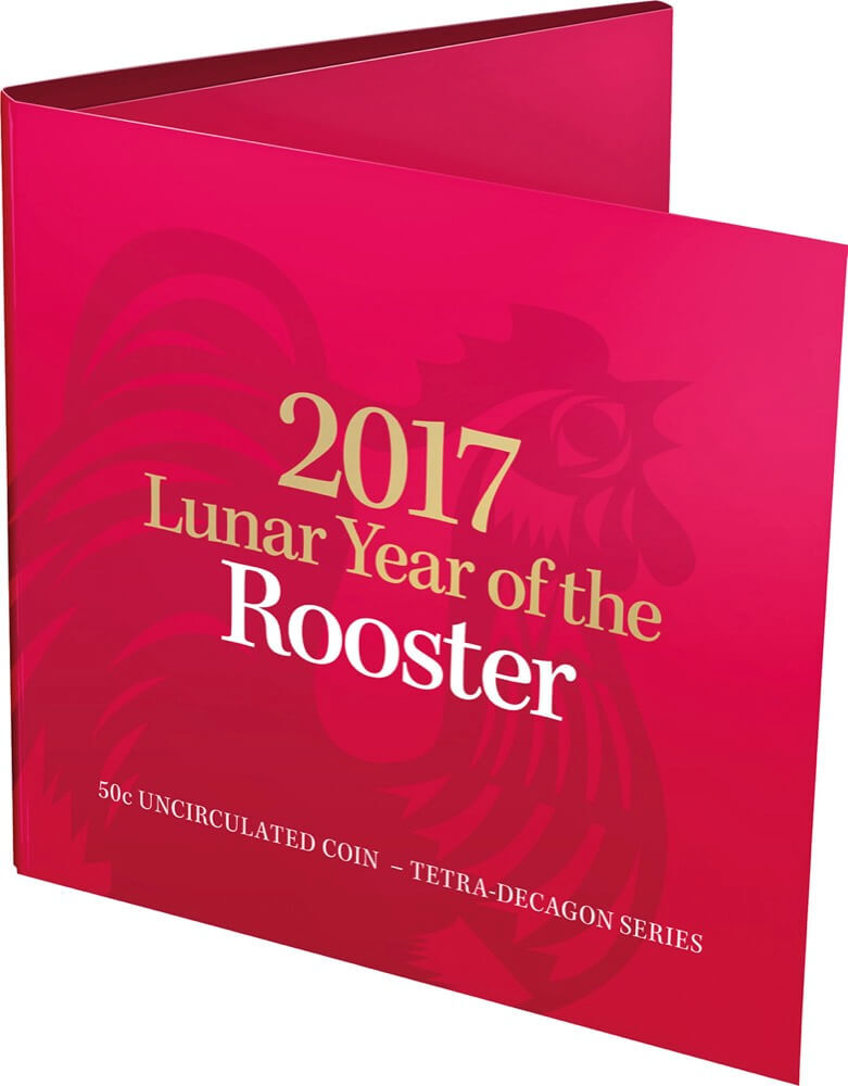 2017 Royal Australian Mint Fifty Cents 50c Lunar New Year of the Rooster Tetra-Decagonal Lunar Series Coin