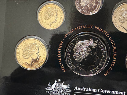 2012 Royal Australian Mint Six Coin Unc Set - Hyper-metallic Printed 50c