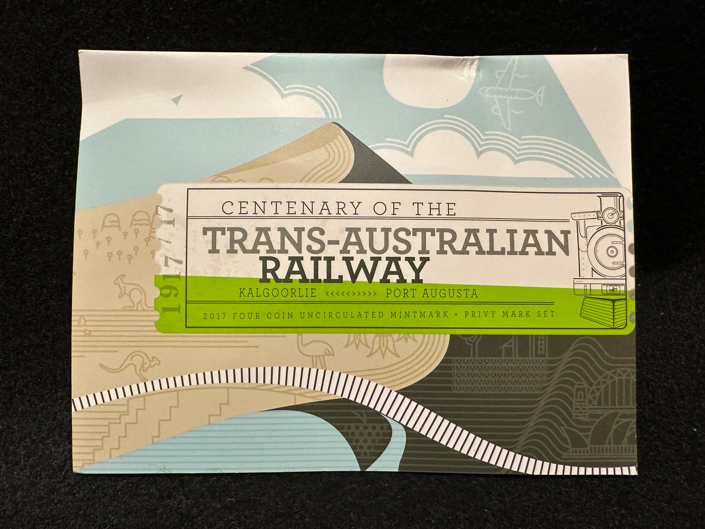 2017 One Dollar ($1) Trans-Australian Railway B, C, M, S 4 Coin Set UNC