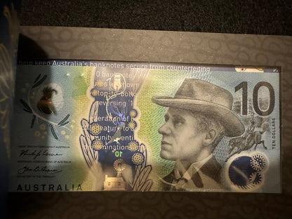 2017 Next Generation Australian $10 Banknote New Polymer Series in RBA Folder