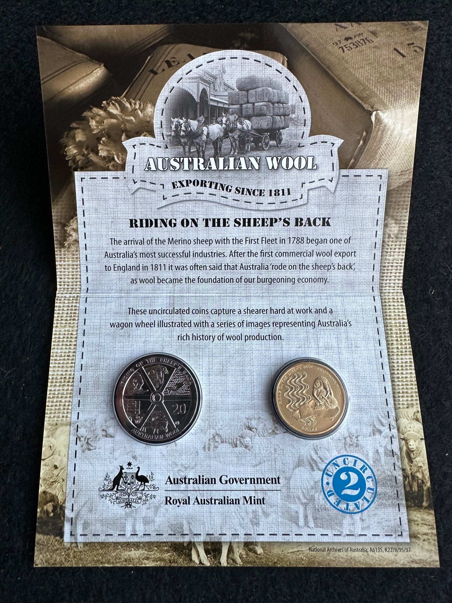 2011 Australian Wool Uncirculated 2 Coin Mint Set