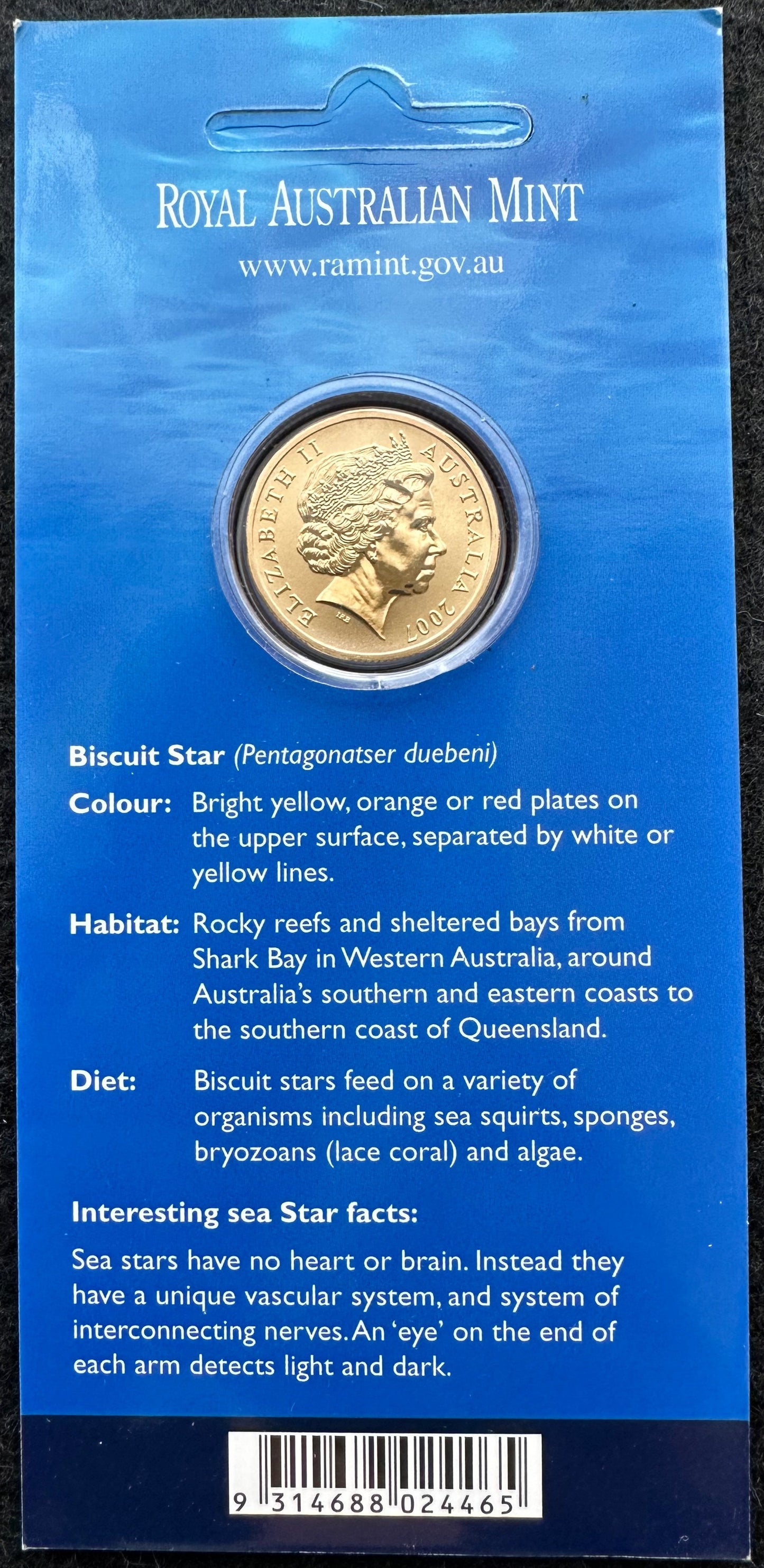 2006 $1 Ocean Series coloured coin - Biscuit Star