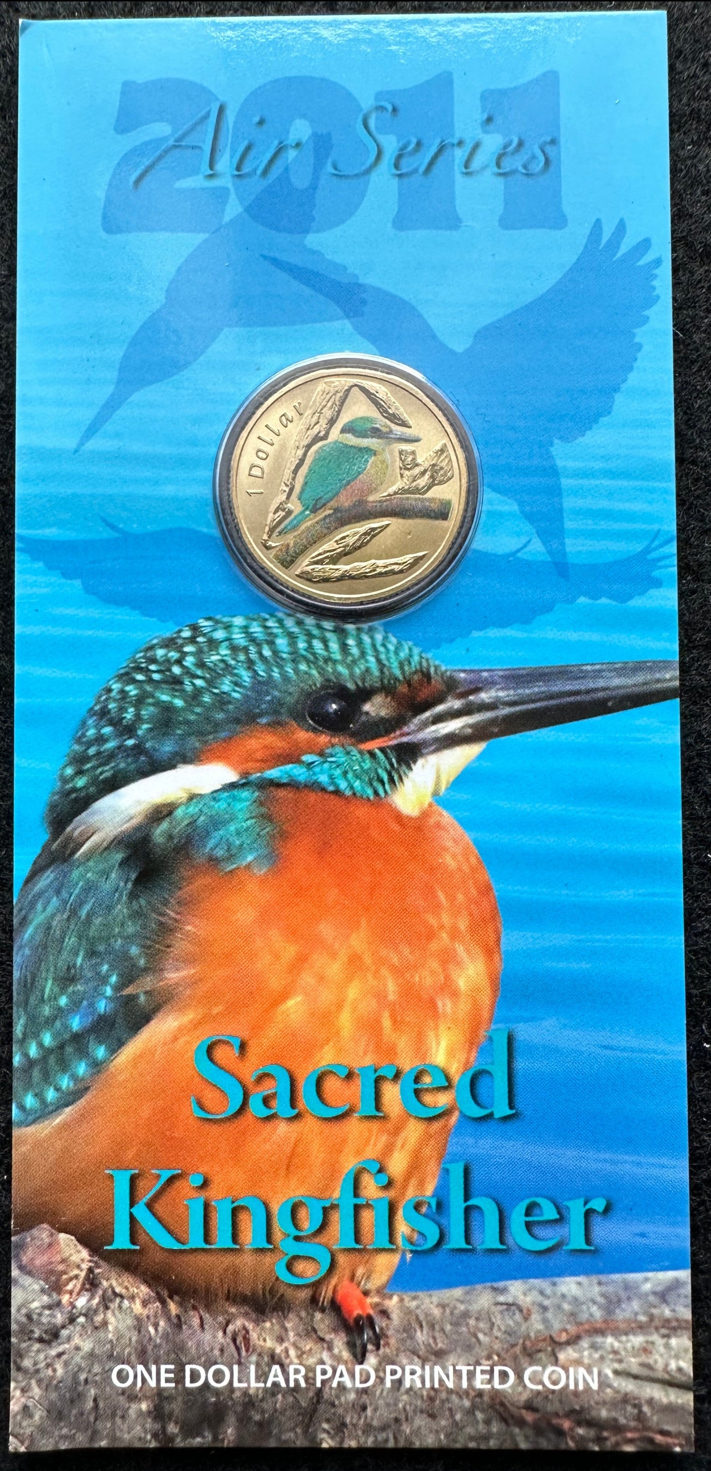 2011 $1 Air Series coloured coin - Sacred Kingfisher