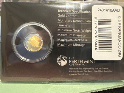 2024 $2 Australian Kangaroo Miniature Gold coin .5 grams