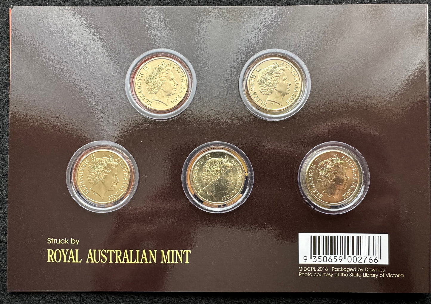 First World War Centenary The Spirit Lives 2014-2018 $1 Dollar 5 coin set