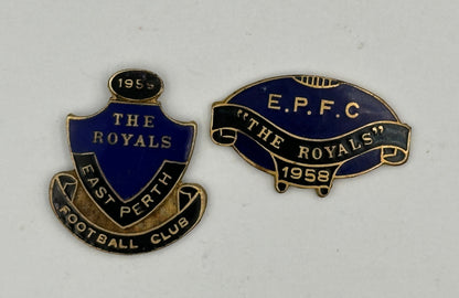 Vintage 1958 and 1959 The Royals East Perth Football Club Enamel Badge