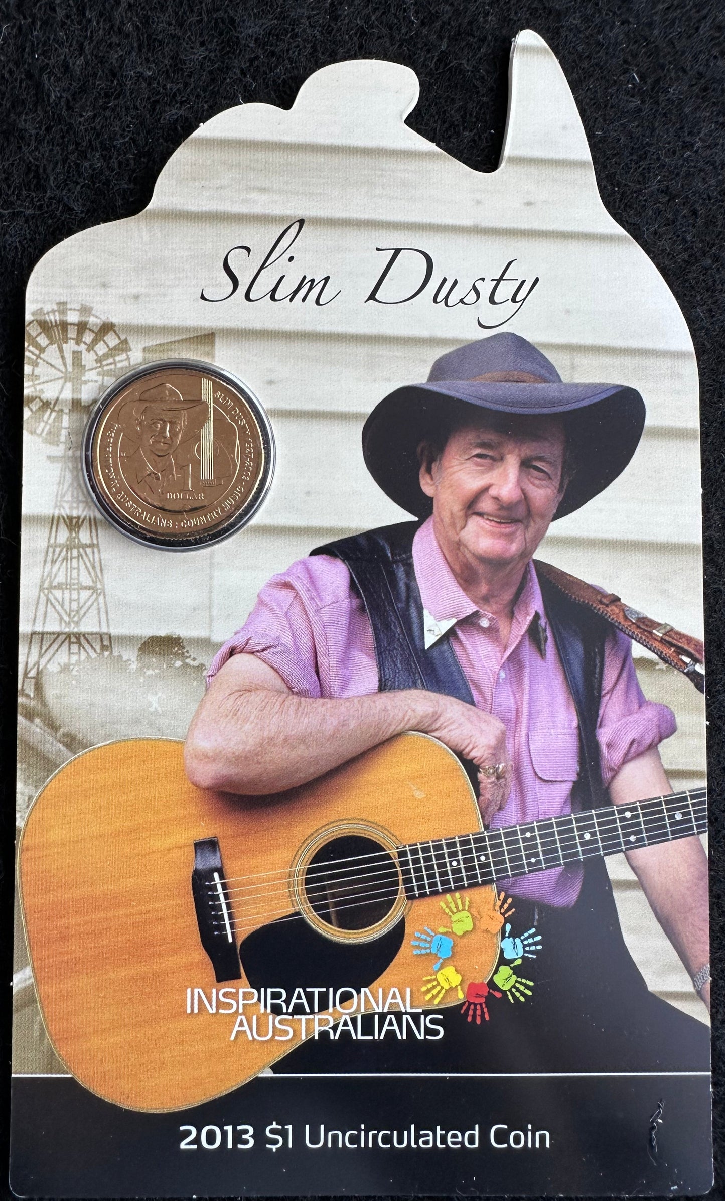 2013 $1 Inspirational Australians  - Slim Dusty Carded Coin