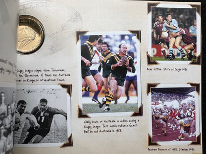 2008 Centenary of Rugby League Stamps and $1 Rugby coin in Limited Issue Booklet