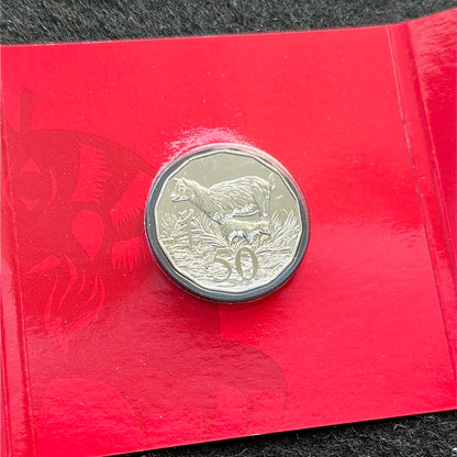 2015 Royal Australian Mint Fifty Cents 50c Lunar New Year of the Goat Tetra-Decagonal Lunar Series Coin