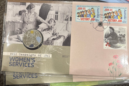 2026 20c 1941 WWII Campaigns: Women’s Services Envelope Privy Mark PNC