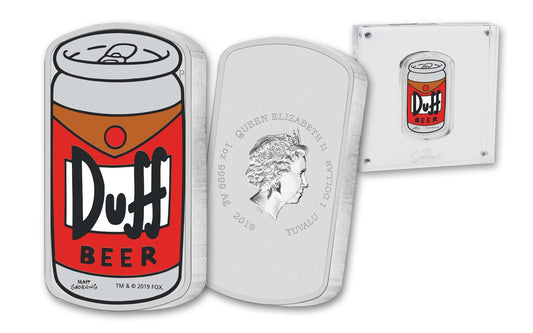2019 The Simpsons – Duff Beer 1oz Silver Proof Coin