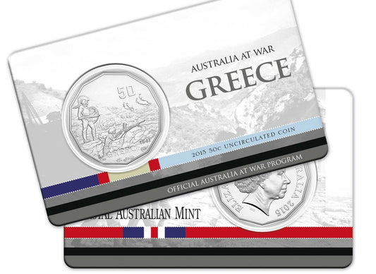 2015 Australians at War - Greece 50 cent Uncirculated Decimal Coin