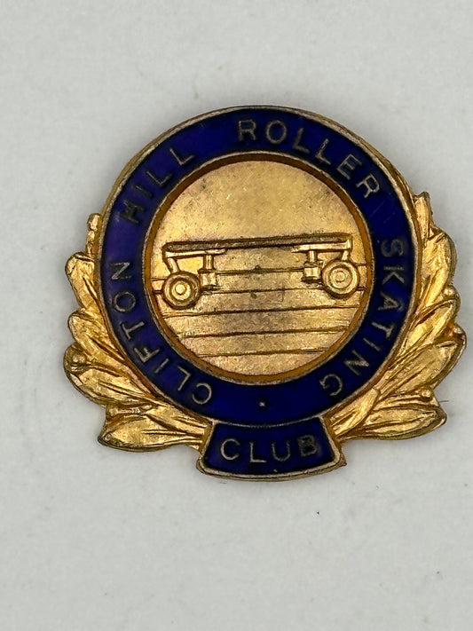 Vintage 1930-1940's Clifton Hill Roller Skating Club Enamel Badge