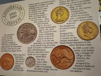 1986 " International Year of peace" 7 Uncirculated mint coin set "$1 peace coin"