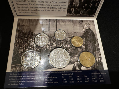 1996 Royal Australian Mint Sir Henry Parkes Uncirculated Six Coin Year Set
