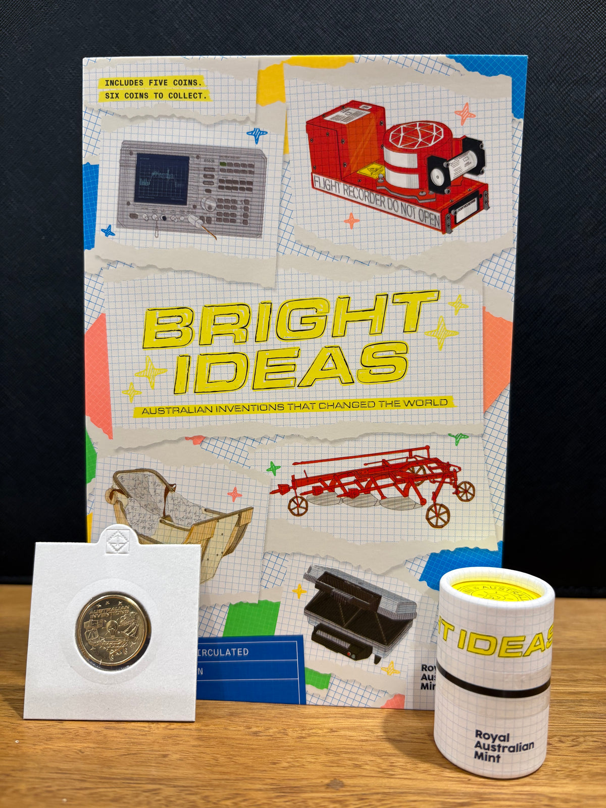 2026 Bright Ideas Australian Inventions $1 Five-Coin Folder and Tube Set - Includes $2 Till Coin