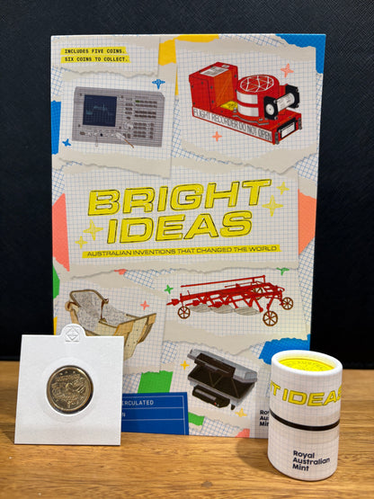 2026 Bright Ideas Australian Inventions $1 Five-Coin Folder and Tube Set - Includes $2 Till Coin