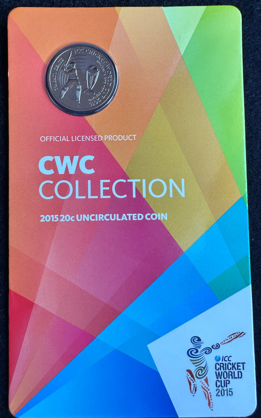 2015 20 cent ICC Cricket World Cup CWC Collection carded coin