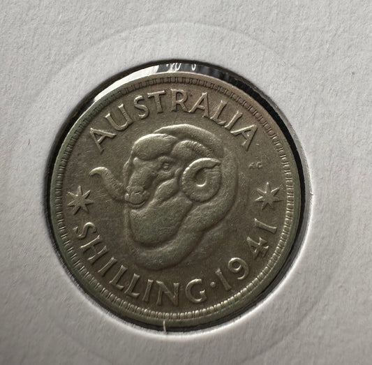1941 Australian King George VI Shilling Silver