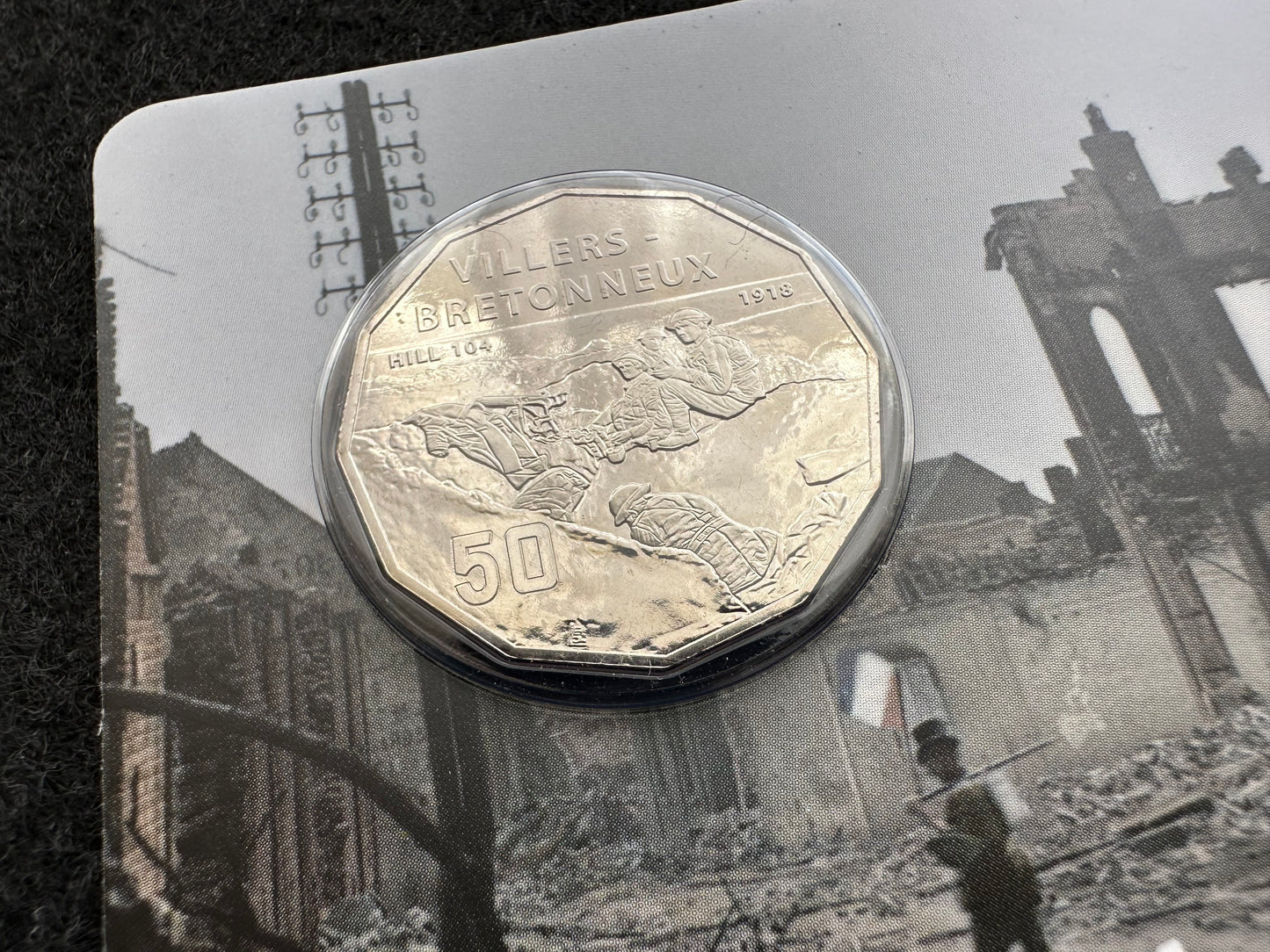 2018 50 cent The Battle of Villers-Bretonneux The Western Front 1918 - 2018 carded coin