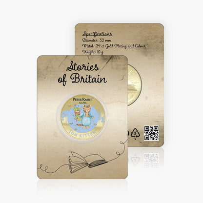 Stories of Britain Beatrix Potter Tom Kitten Gold Plated BU Commemorative
