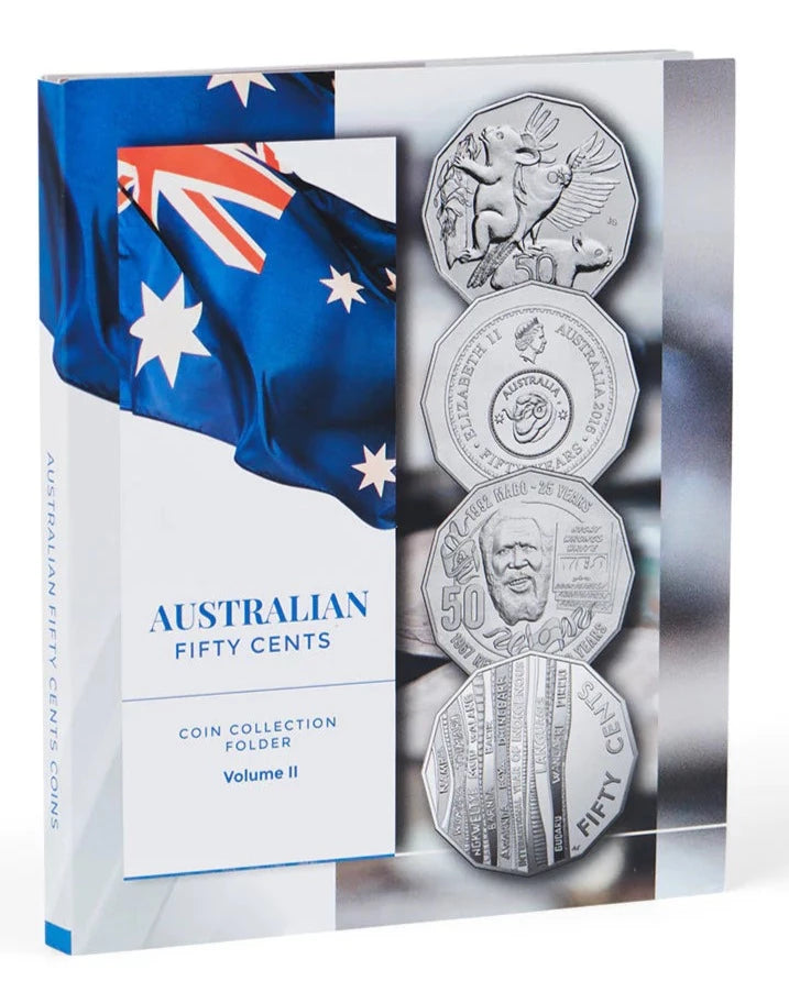 Australian 50c Coin Collection Folders Volume I & II