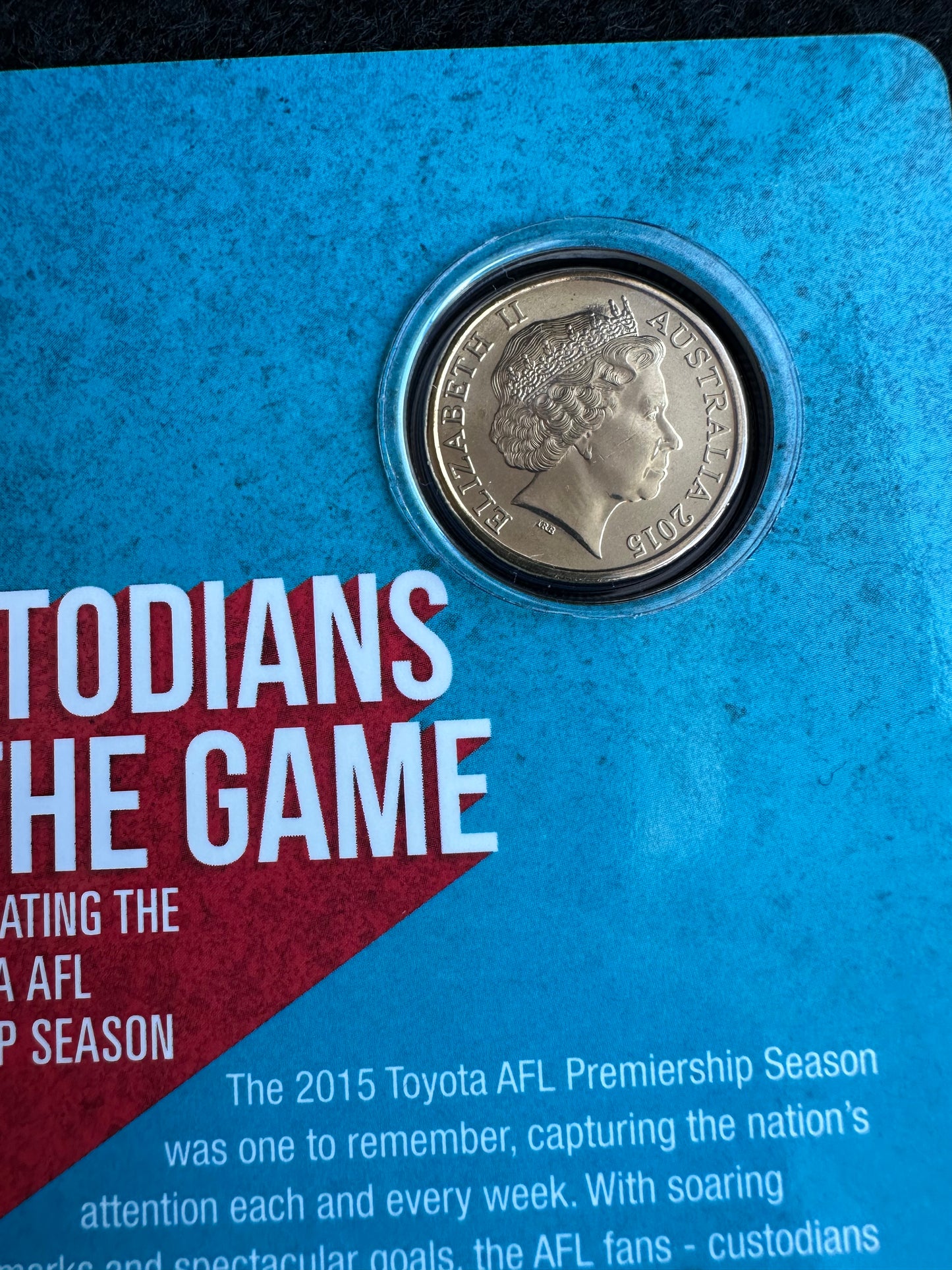 2015 $1 AFL Custodians of the Game carded coin