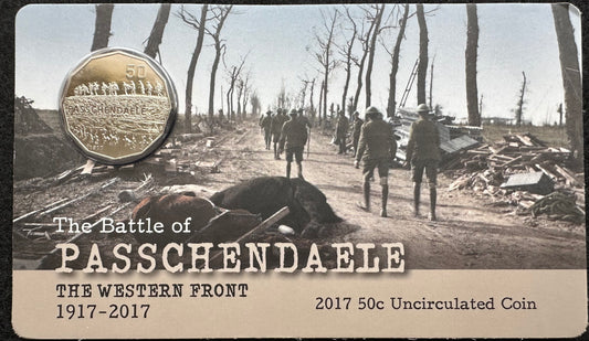 2017 50 cent The Battle of PASSCHENDAELE The Western Front 1917-2017 carded coin