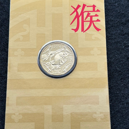 2016 $1 Lunar Year of the Monkey Al Br Unc Coin in RAM Card