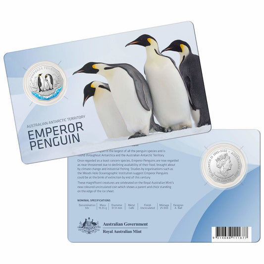 2023 50 cent Australian Antarctic Territory - Emperor Penguin UNC