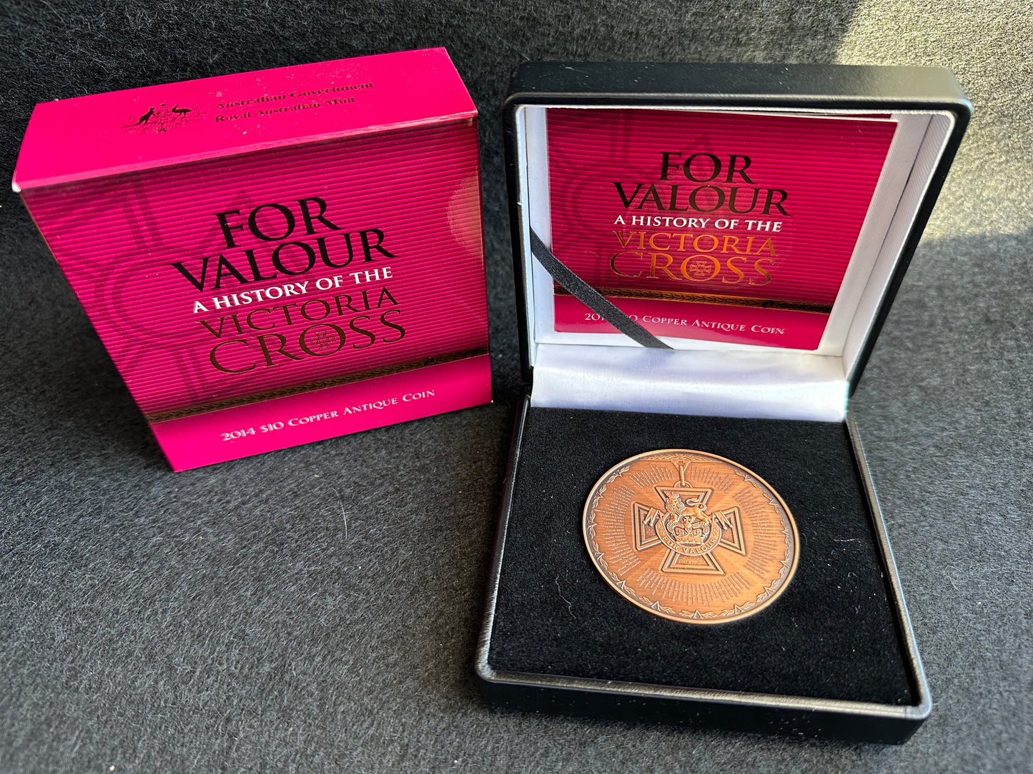 2014 For Valour, A History of the Victoria Cross $10 Copper Antique Coin