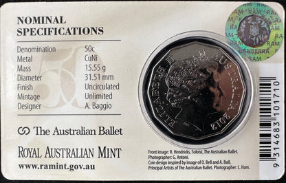 2012 50 cent Ballet 50th Anniversary Carded UNC