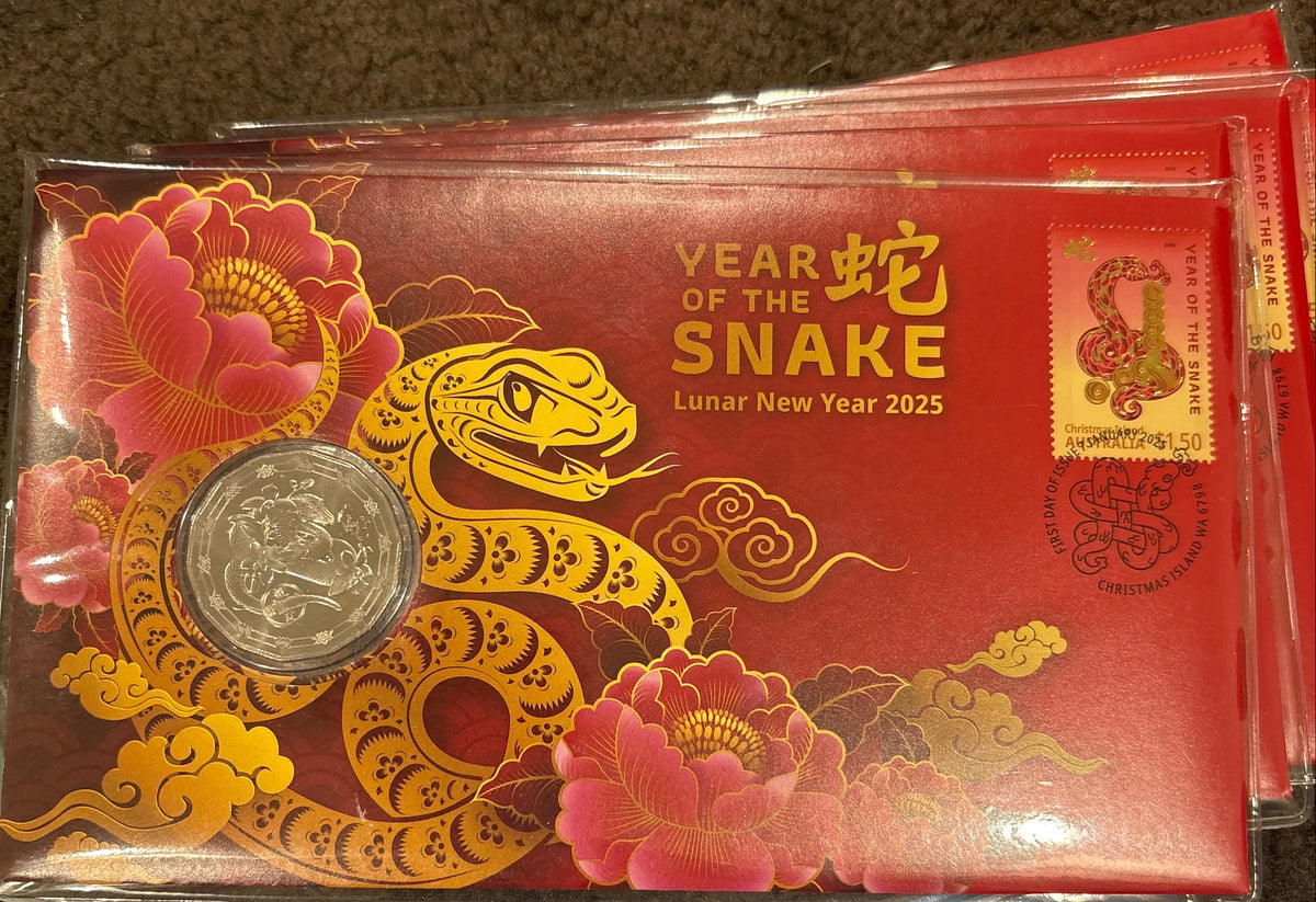 2025 Year of the Snake 50c Stamp and Coin Cover PNC